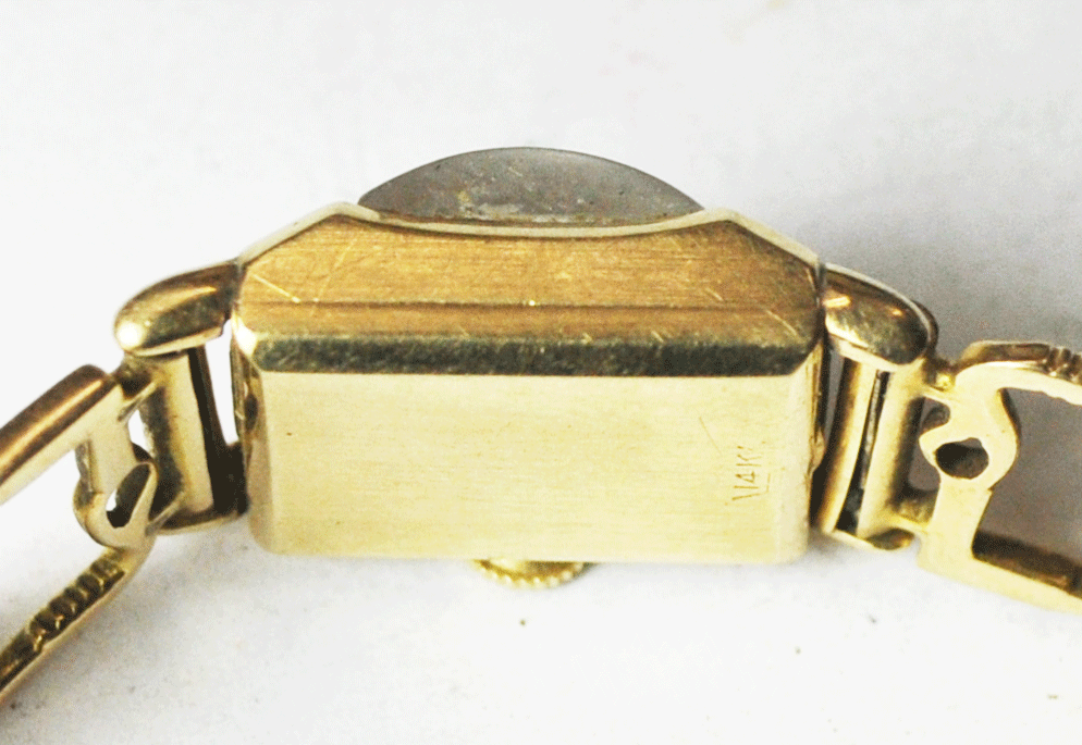 Ladies Abercrombie & Fitch Paul Vallette 17J Wristwatch 14k Fox Hunting 14mm