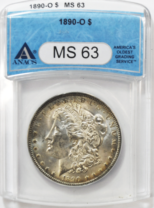 1890 O $1 Morgan Silver One Dollar US Coin New Orleans ANACS MS63