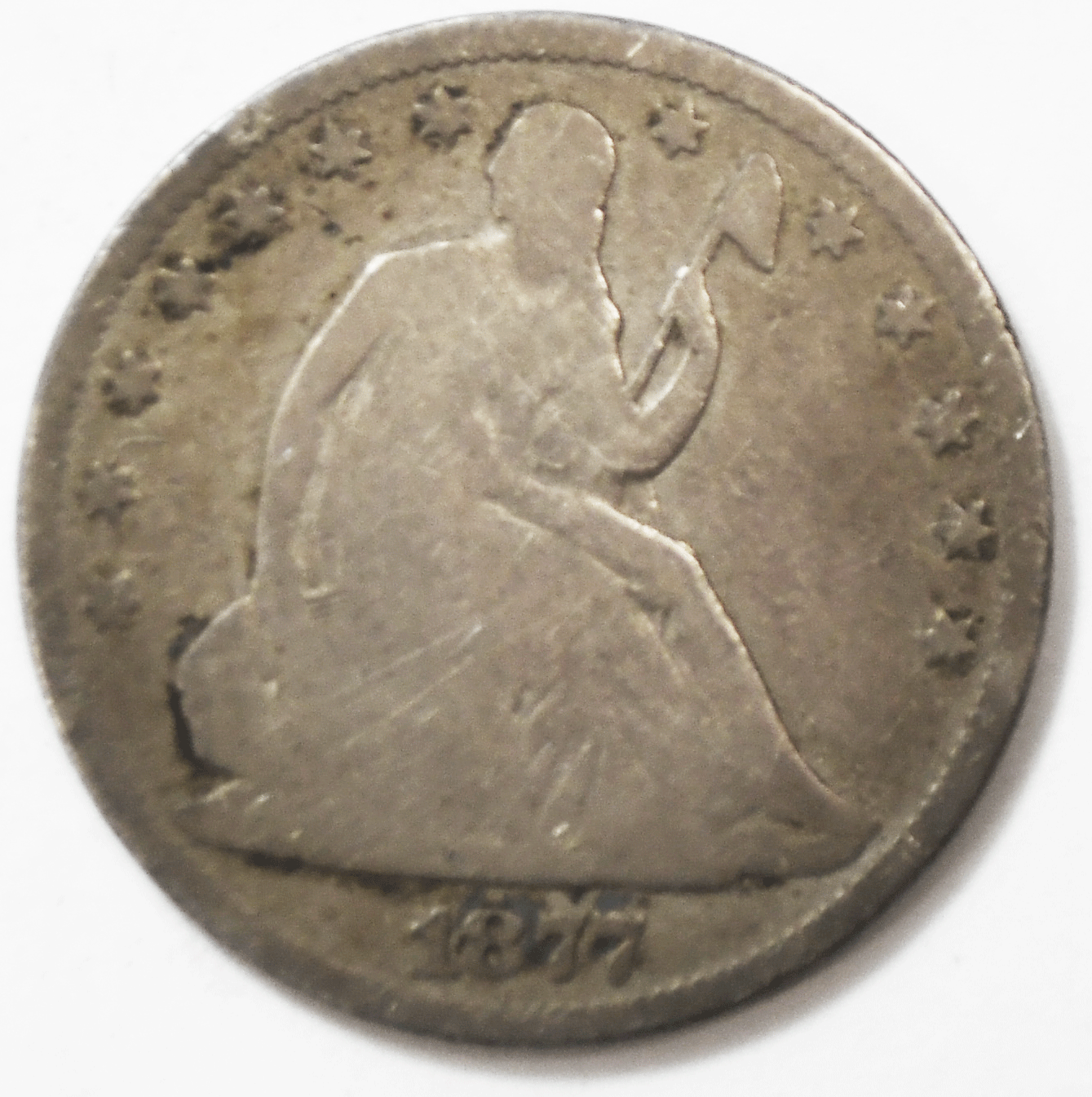 1877 CC 50c Seated Liberty Silver Half Dollar Fifty Cents Carson City