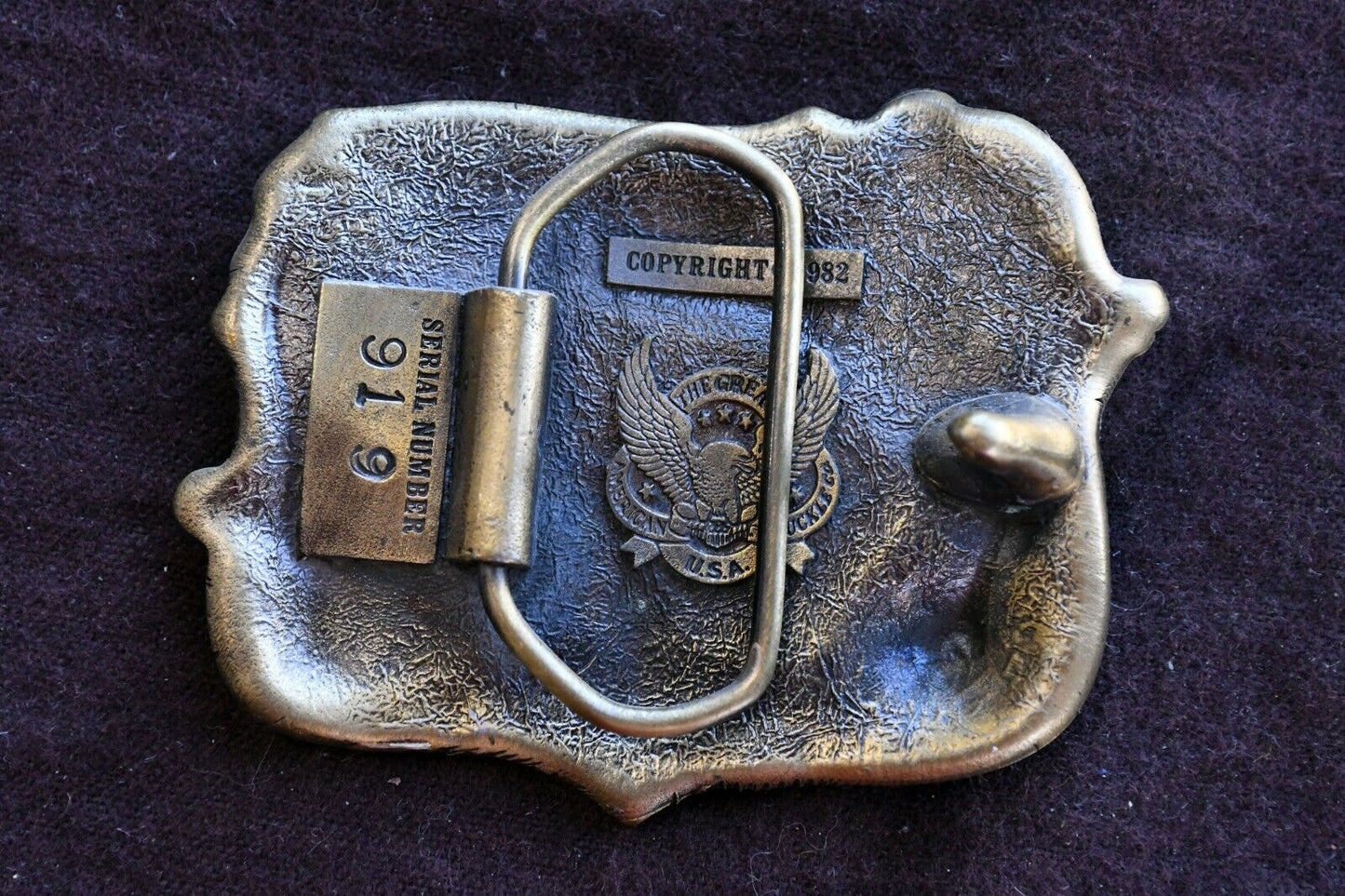 Vintage 1982 Country Music 4.6 oz. Solid Brass Belt Buckle 3 1/4" x 2 1/4"