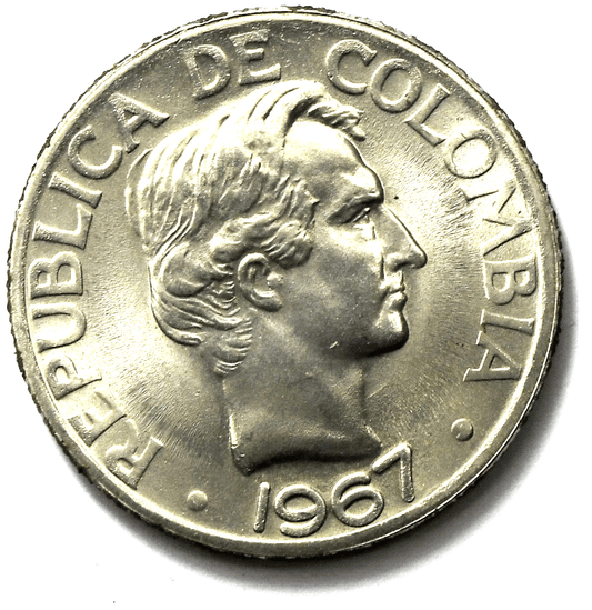 1967 Colombia 50 Centavos KM# 228 Copper Nickel Uncirculated Coin