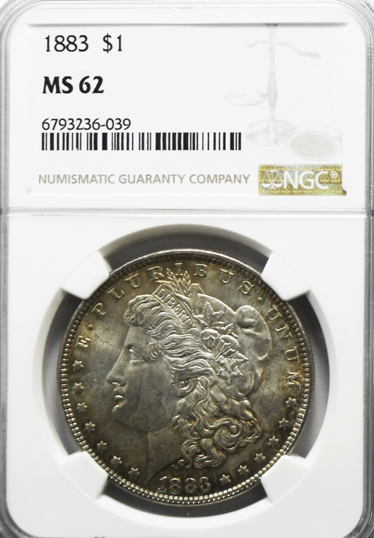 1883 $1 Morgan Silver Dollar MS62 NGC Uncirculated Philadelphia