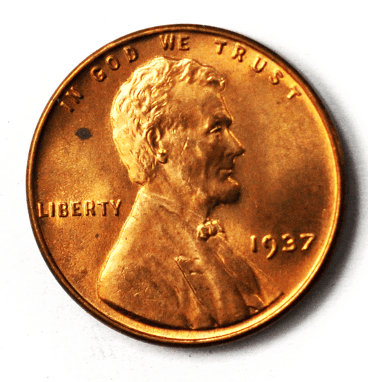 1937 1c Lincoln Wheat Cent One Penny Philadelphia Uncirculated