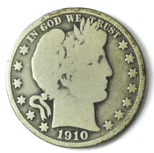 1910 50c Barber Silver Half Dollar Fifty Cents US Philadelphia
