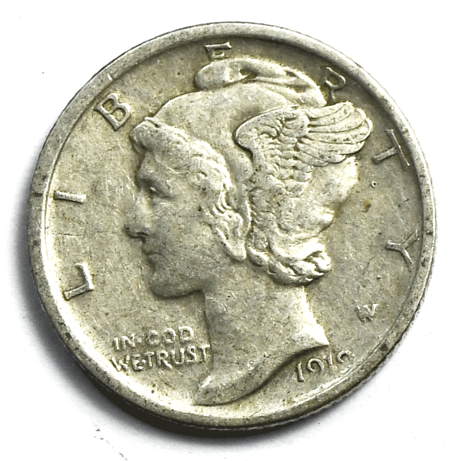 1919 10c Mercury Silver Dime Rare Ten Cents Philadelphia