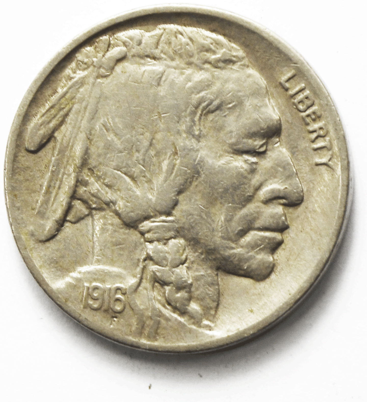 1916 5c Buffalo Nickel Five Cents Philadelphia Full Horn