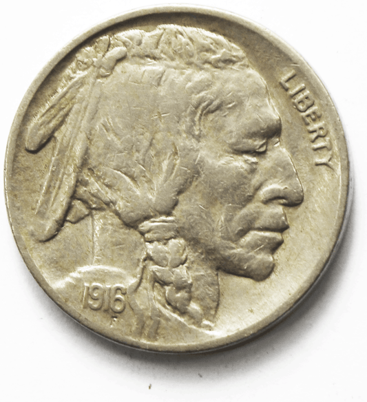 1916 5c Buffalo Nickel Five Cents Philadelphia Full Horn