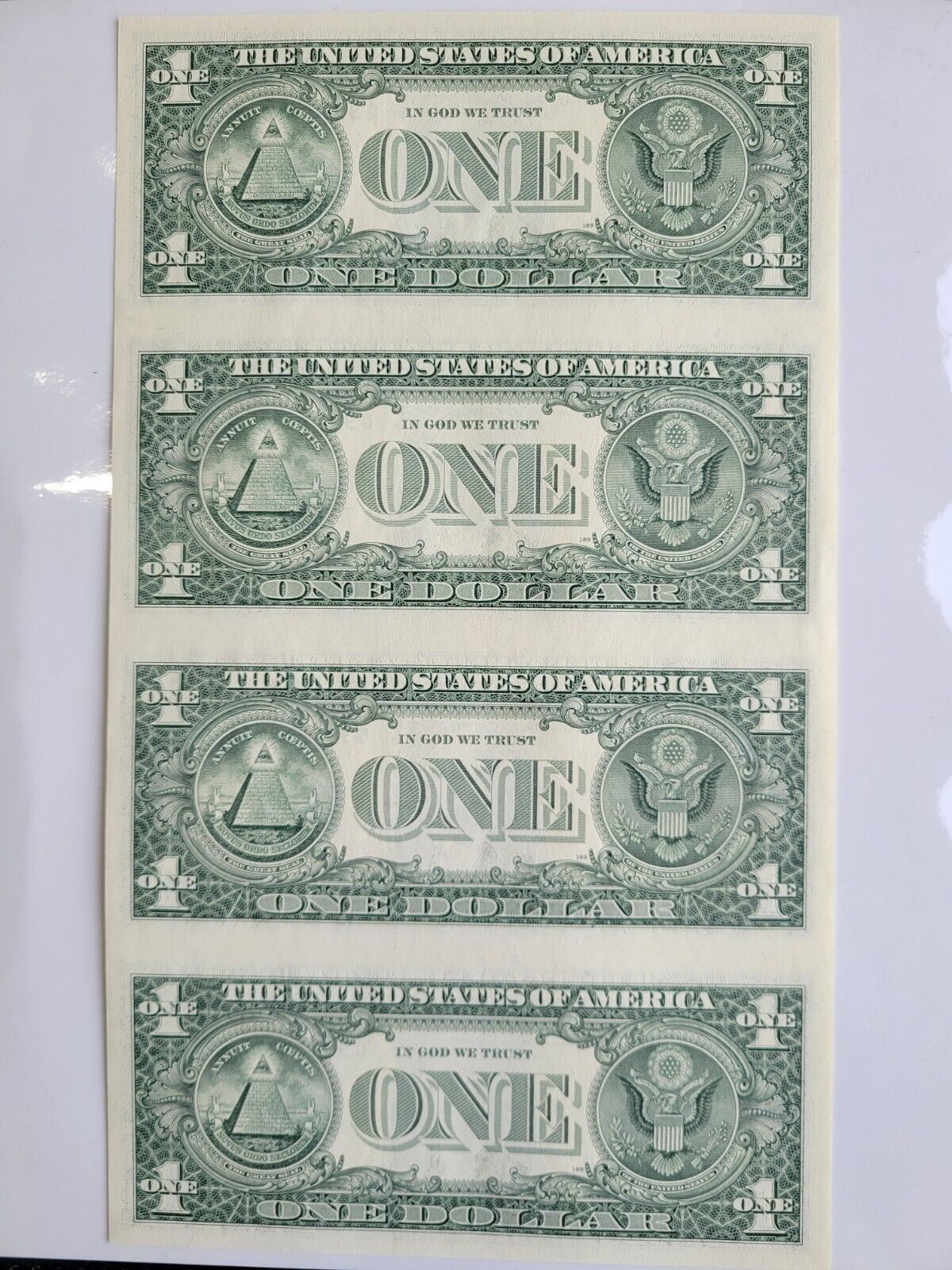 2003 United States Commemorative Gallery Uncut, Uncirculated $1 Bills Louisiana