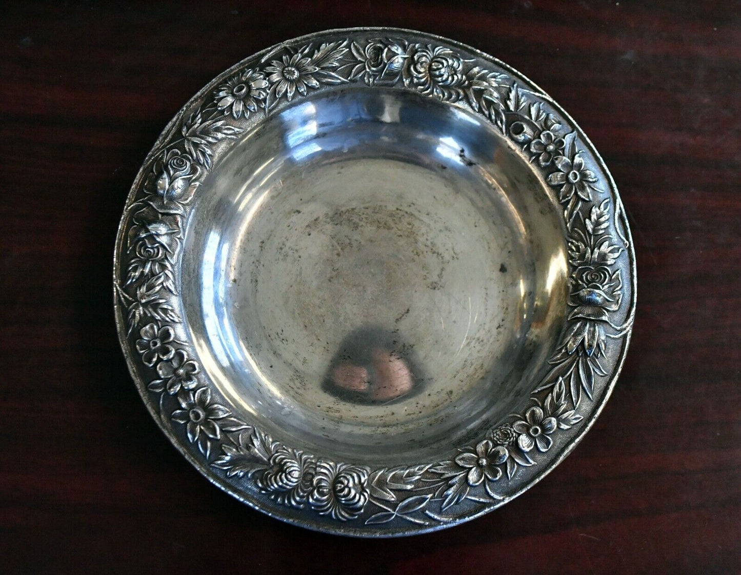 S. Kirk & Sons Repousse Sterling Silver 6 1/4" Compote Bon Bon Nut Dish 4.9 oz.