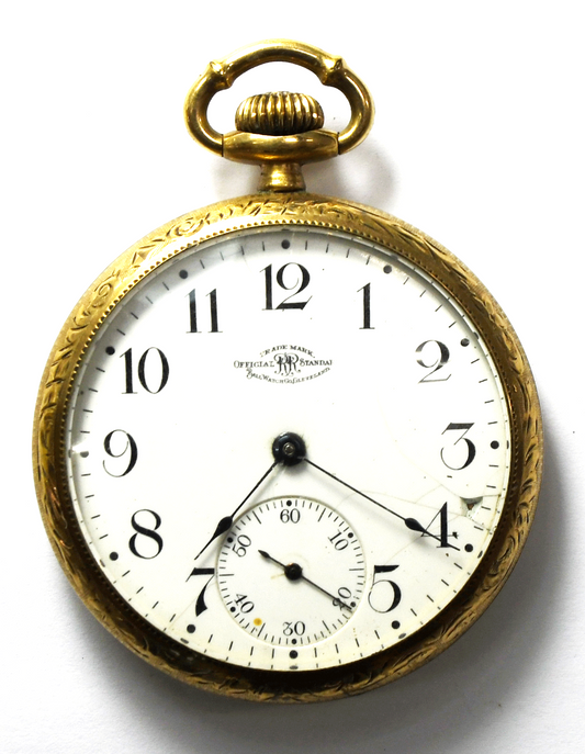1904 Ball Official Railroad Standard Waltham Size 16 OF LS Open Face Gold Filled