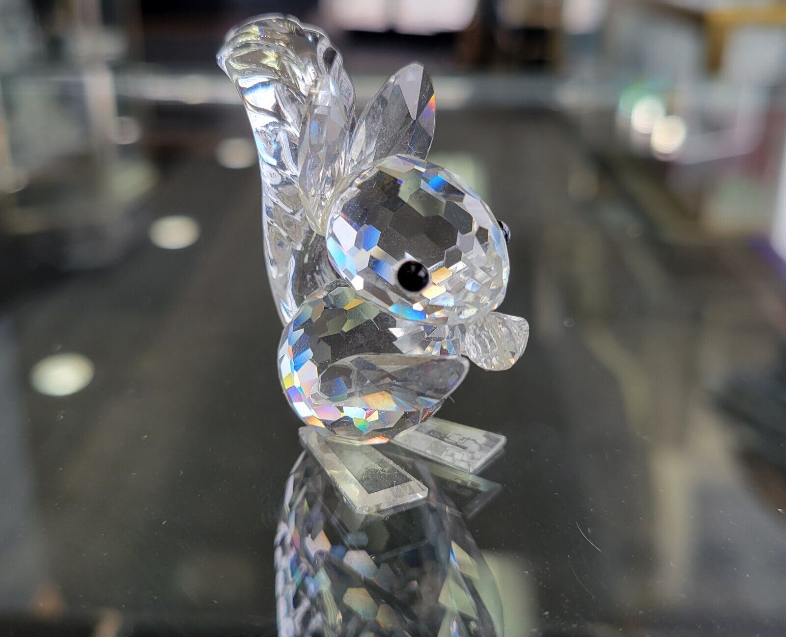 Swarovski Crystal Figurine Squirrel With Nut Block SC Logo Retired