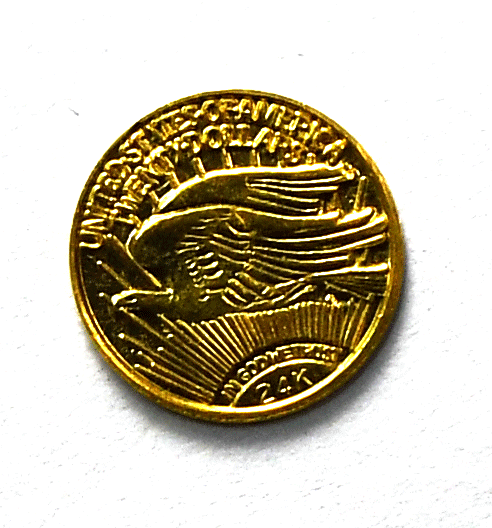 .3g 24kt Solid Gold 9mm Miniature St Gaudens w Box