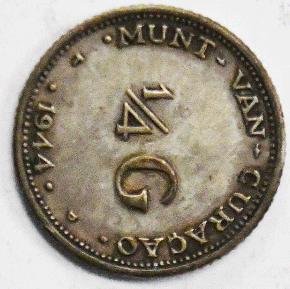 1944 D Curacao 1/4 Quarter Gulden KM# 44 Silver Coin