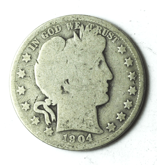 1904 50c Barber Silver Half Dollar Rare Fifty Cents US Philadelphia
