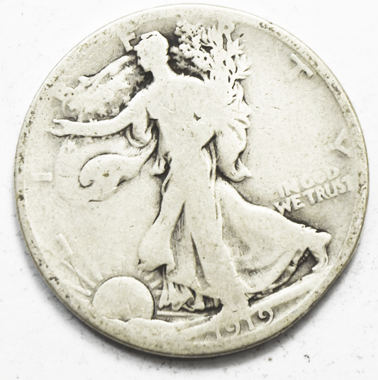 1919 D 50c Walking Silver Half Dollar Fifty Cents Denver