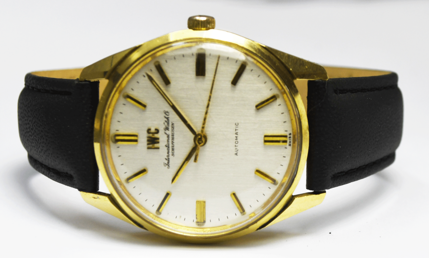Vintage Men's IWC Schaffhausen 34mm 18k Automatic C.854B 23J Wristwatch
