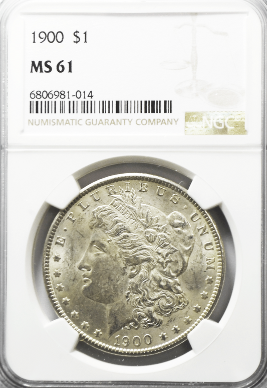 1900 $1 Morgan Silver Dollar MS61 NGC Uncirculated Philadelphia