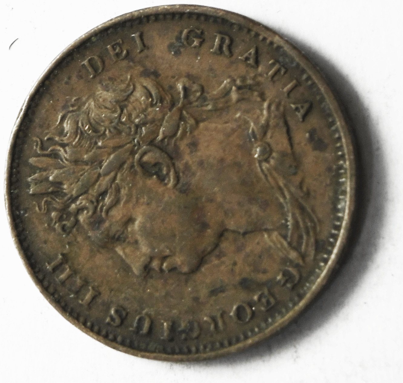 1826 Great Britain 1F Copper Farthing Dot After Date Rare KM#677