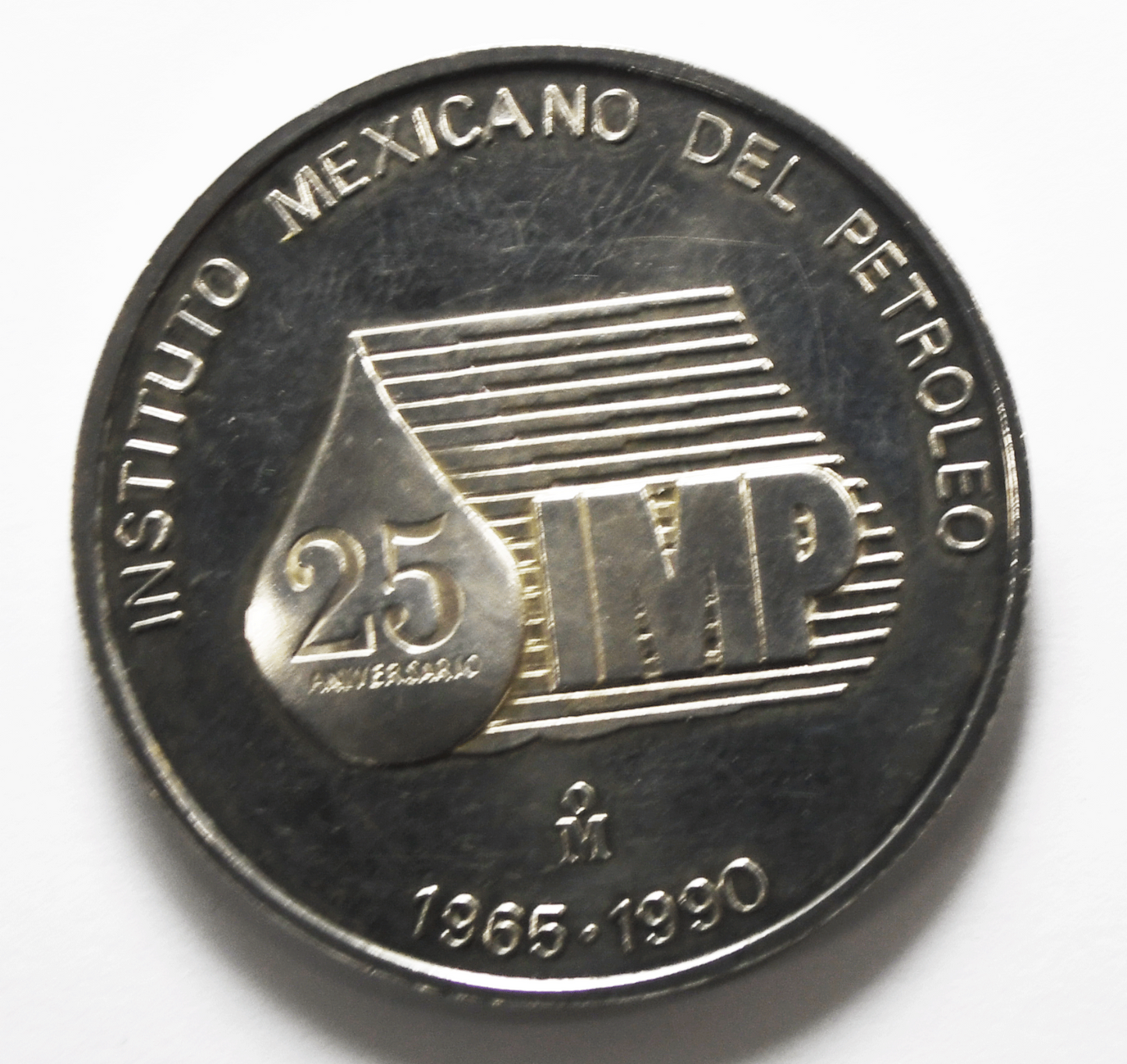 1990 Mexico IMP Official Mint 25th Anniversary 1oz Silver Rare Proof Medal