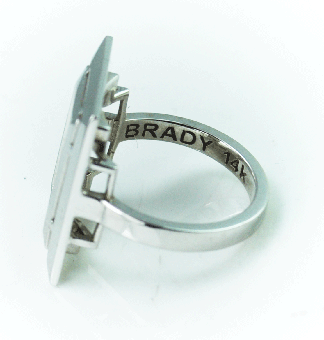 14k Gold Brady Iconery Rectangle Frame 22mm Size 8 Designer Ring