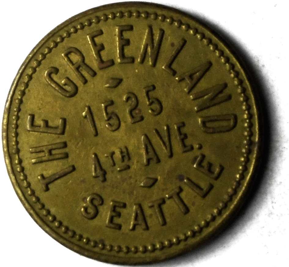The Greenland Billiards 25c Trade Token Seattle Washington 24mm