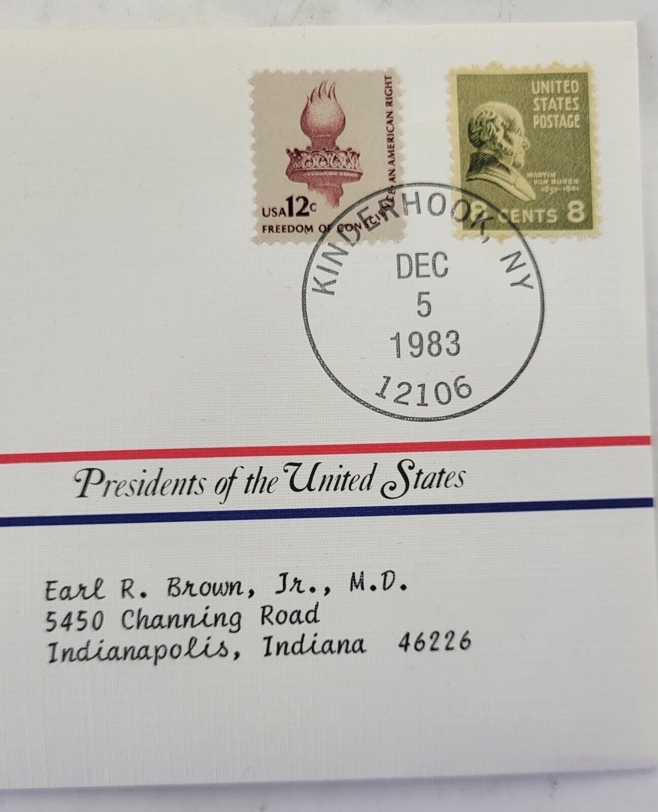 M Van Buren Presidential Covers Medal Postal Commemorative Society Gold Plated