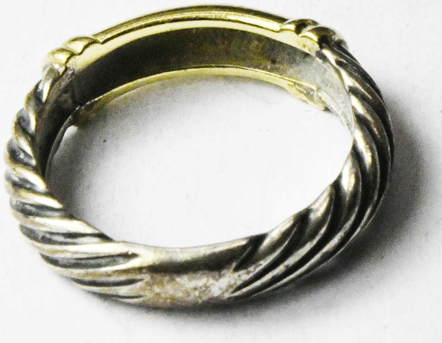 Sterling Silver David Yurman 14k 585 5mm Bar Cable Ring Size 5-3/4