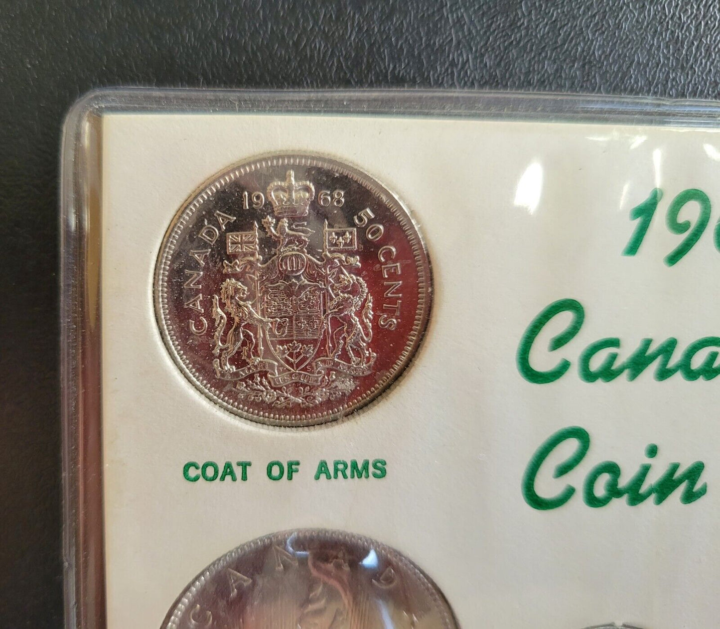 1968 CANADA 8 Coin Year Set in Cardboard Holder - 50% Silver Dime and Quarter