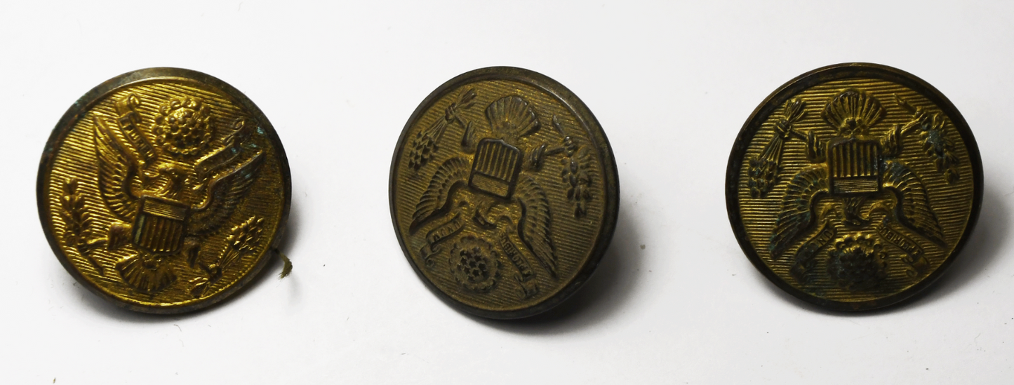 3 Vintage Rex Products New Rochelle US Great Seal Eagle Uniform Buttons
