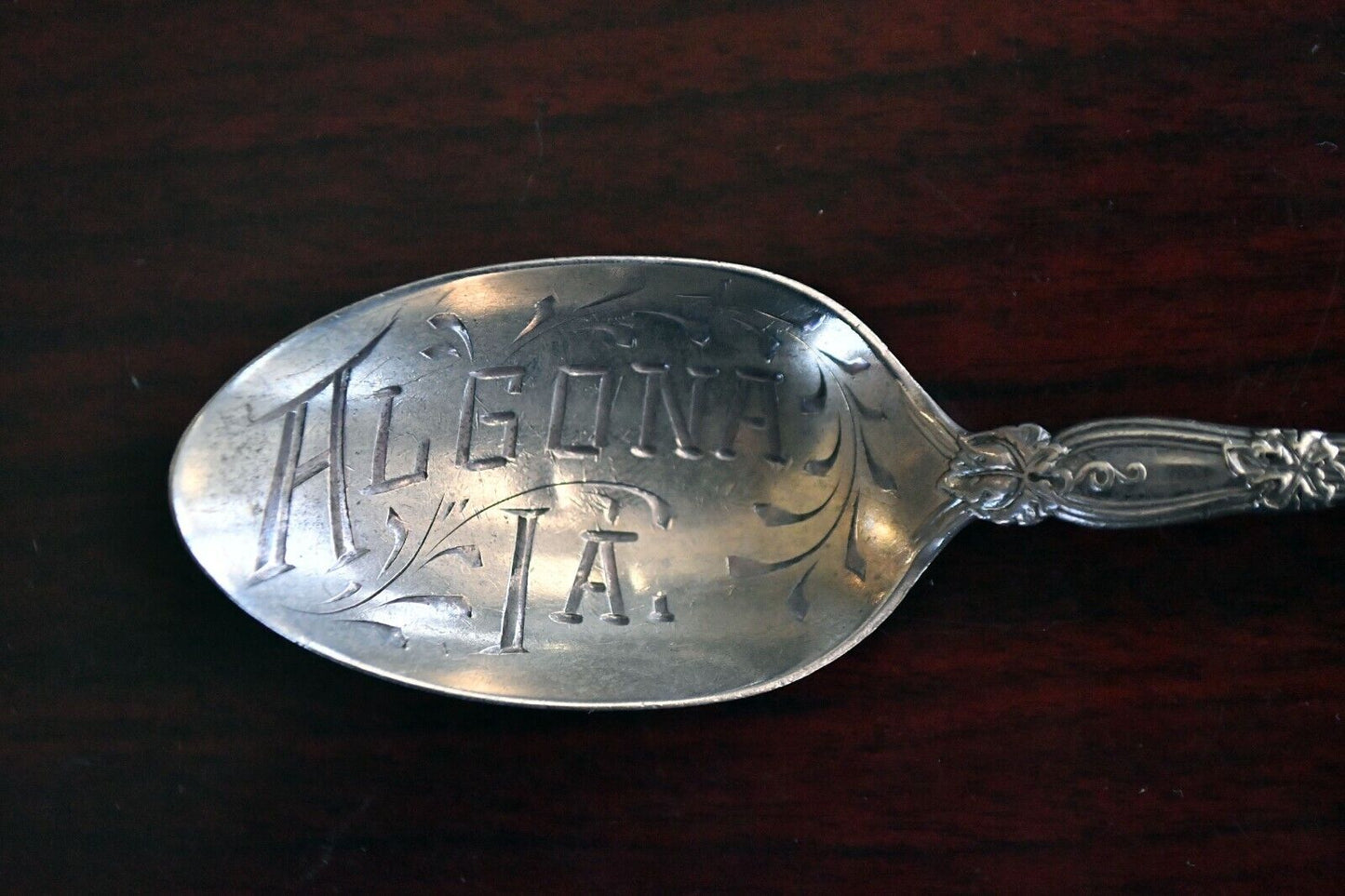 Algona Iowa Sterling Silver 5 1/2" Souvenir Spoon .66 oz. by International