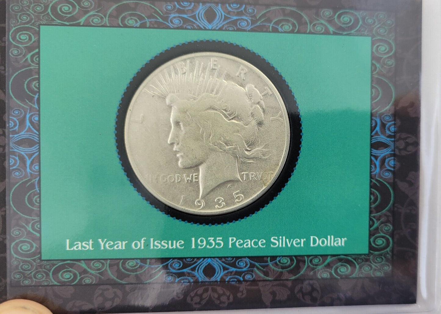 Last Year Of Issue 1935 Peace Silver Dollar Packaged w/COA