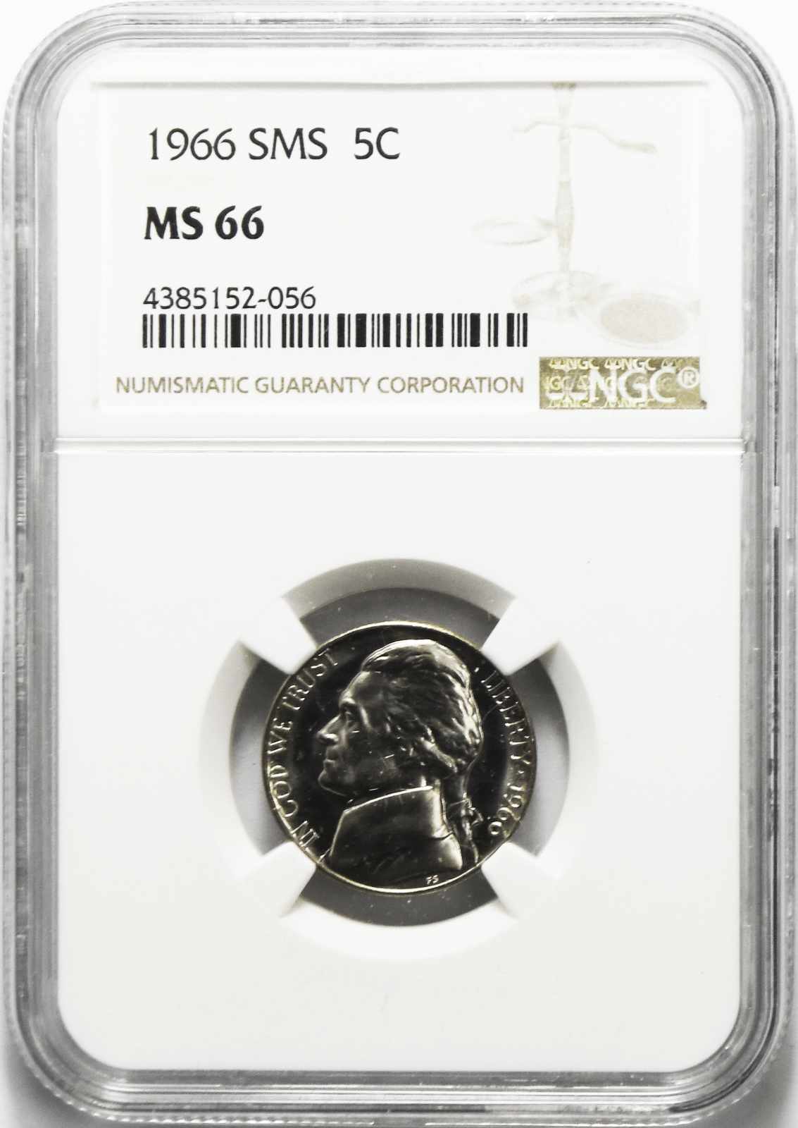 1965 5c SMS Jefferson Nickel NGC Five Cents MS67 Special Mint Gem Unc