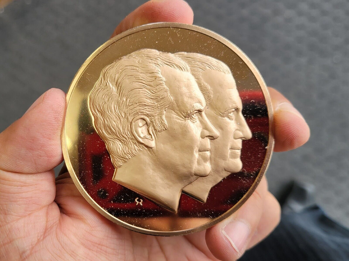 1973 President Richard NIXON / AGNEW INAUGURAL BRONZE PROOF MEDAL Franklin Mint