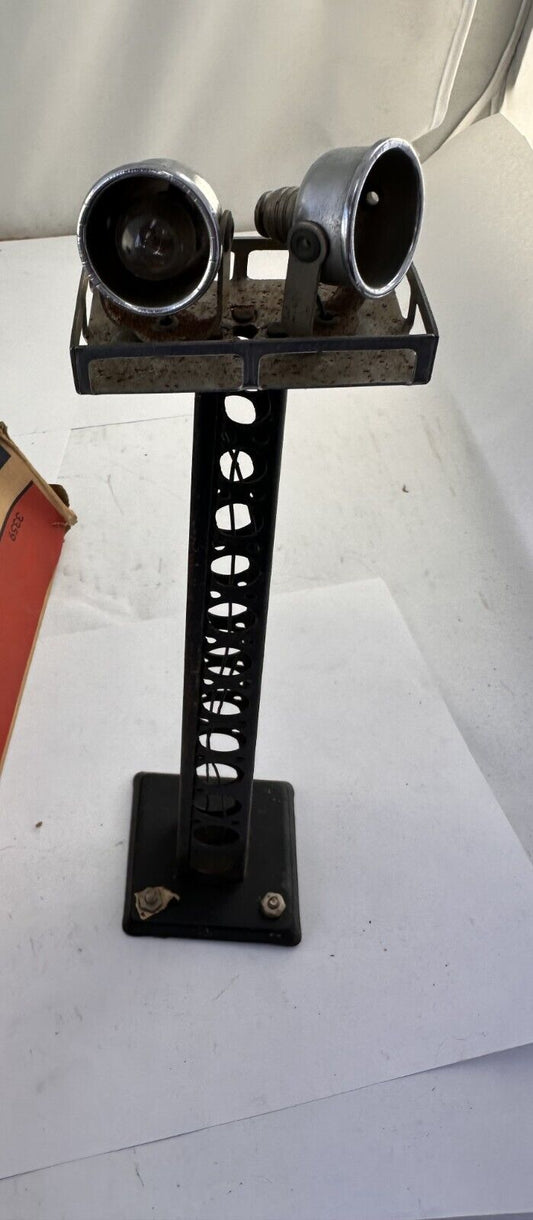 Vintage Marx Lionel 11 Metal Frame Dual Beacon Yard Flood Light Tower