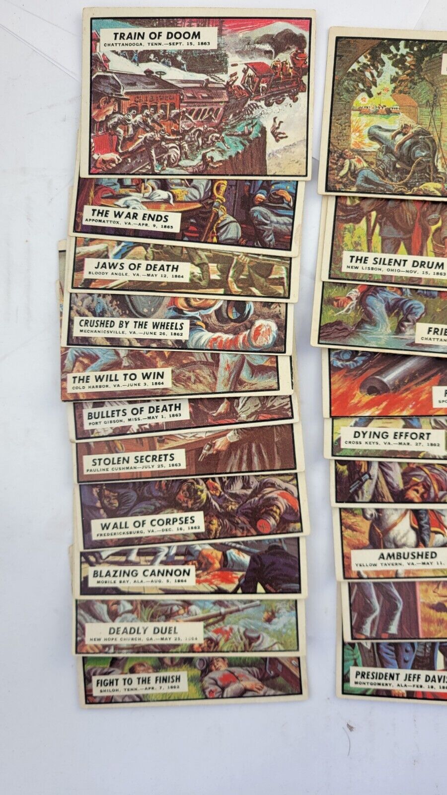 1962 Topps Civil War News Cards Lot Combat 28pc Set