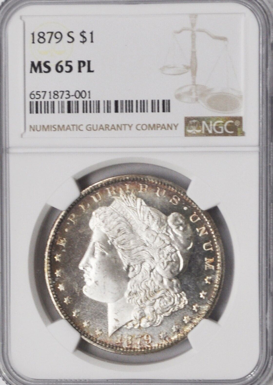 1879 S $1 Morgan Silver Dollar NGC MS65 PL Rare Proof Like