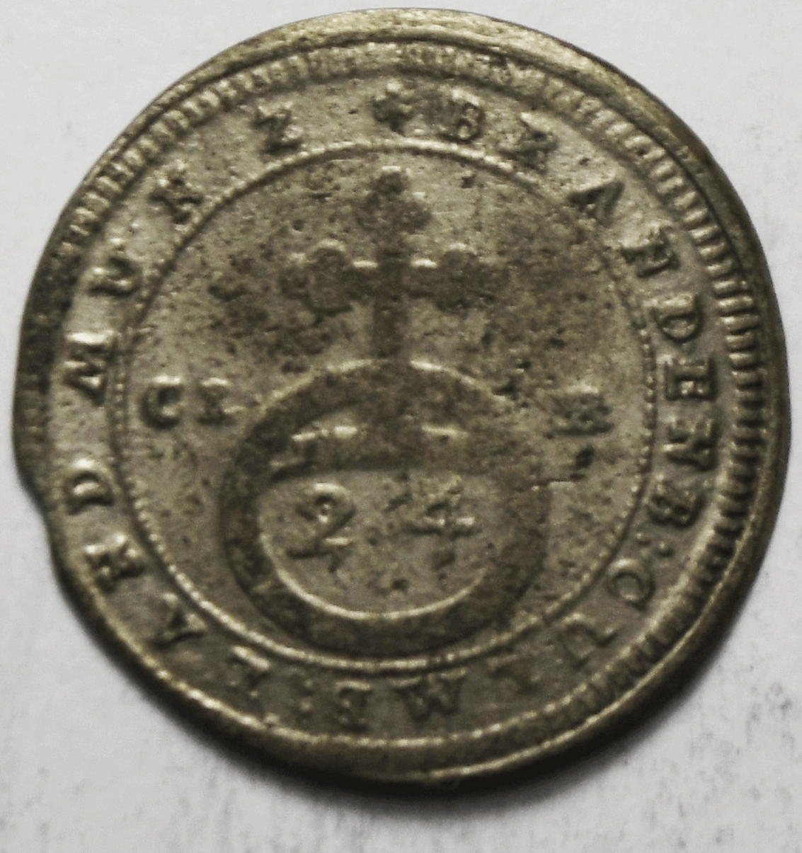 1752 German States Brandenburg Bayreuth 1/24 Thaler KM# 211