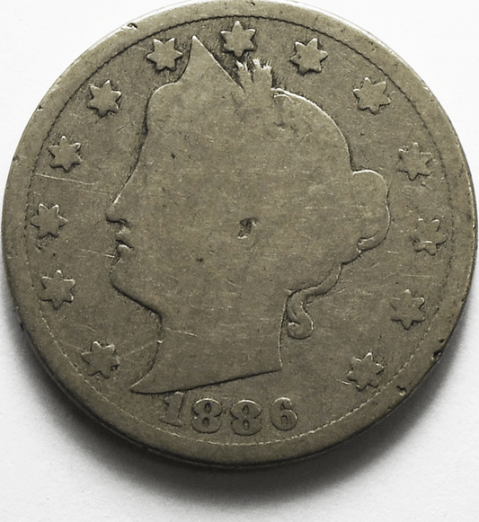 1886 5c V Liberty Nickel Five Cents Rare US Philadelphia