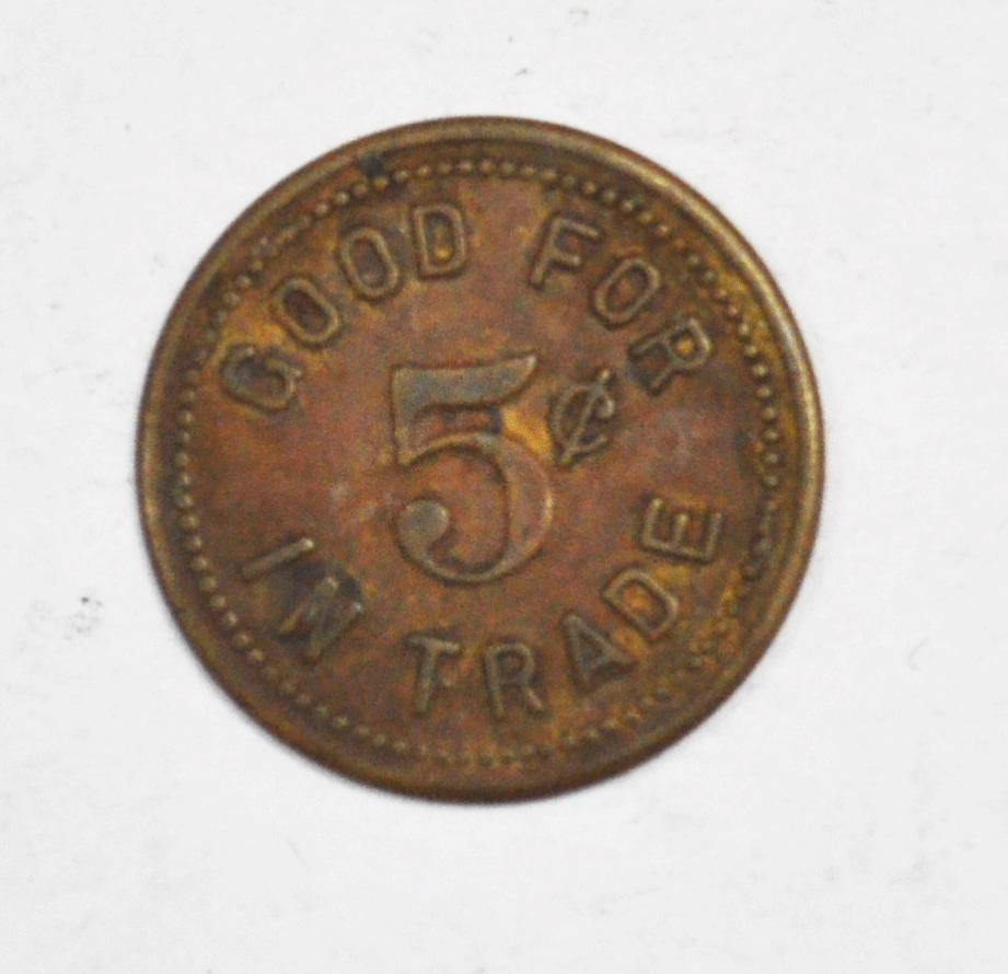 Craft's Tavern Edgar Nebraska 5c Trade Token 23mm