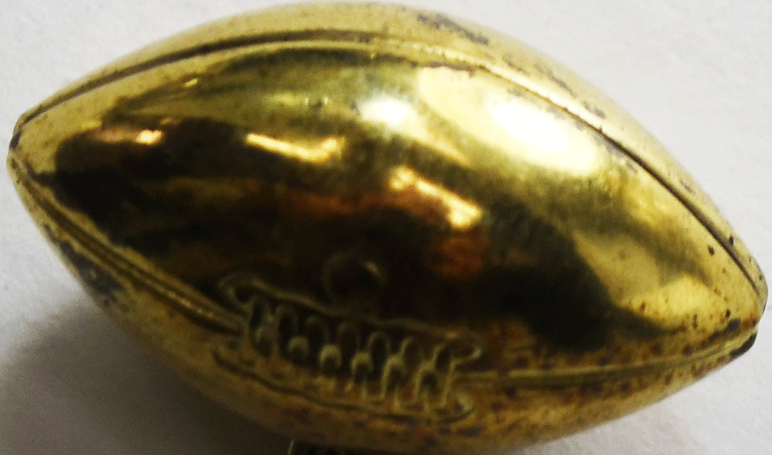 STG JMF Sterling JM Fisher Gold Tone Football Charm 25mm x 17mm