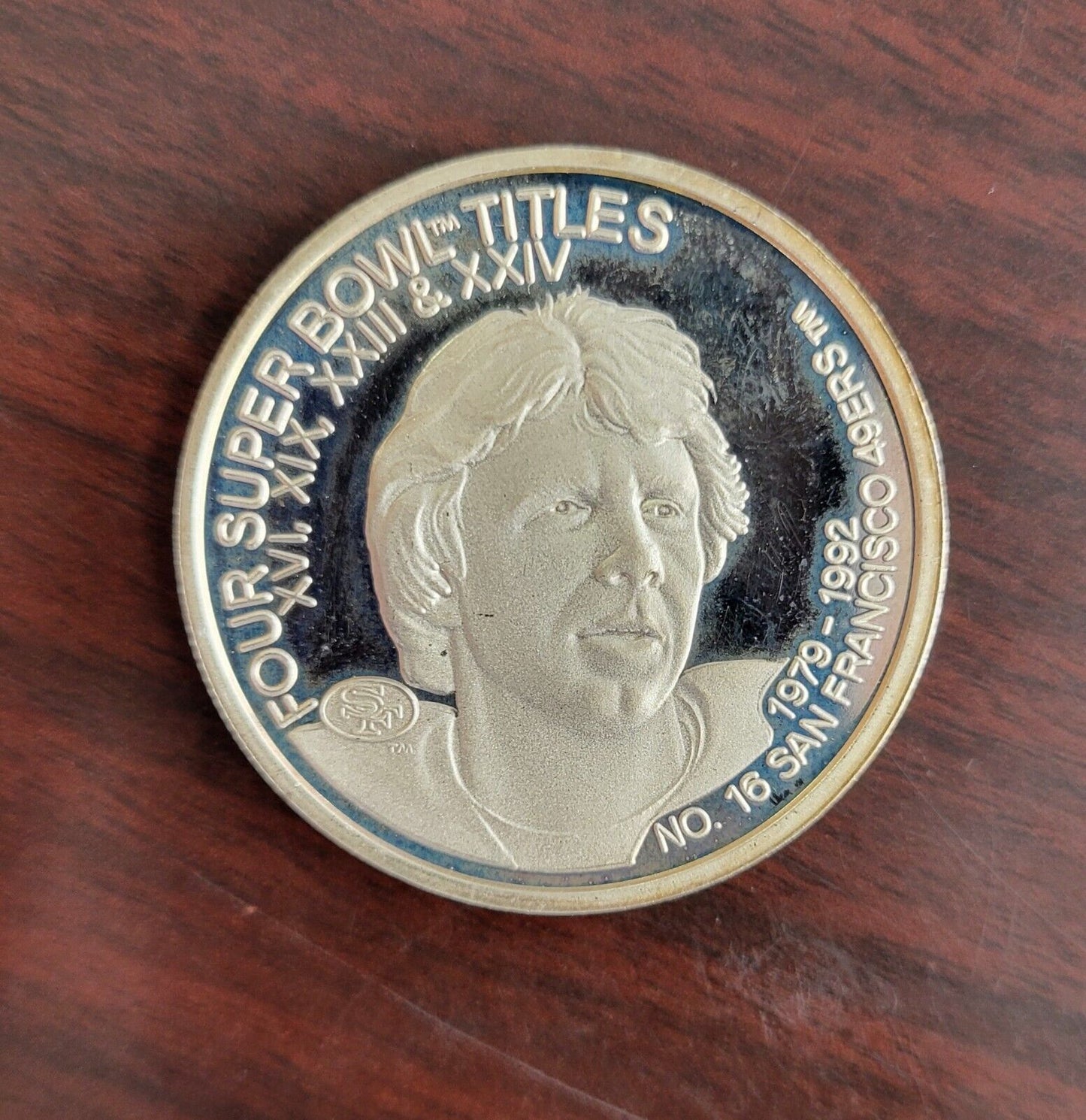 Joe Montana Retirement Limited Edition Kansas City Chiefs Fine Silver Coin 49ers