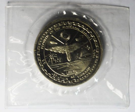 1989 Marshall Islands 5 Dollars Copper Nickel KM# 13 First Men on Moon