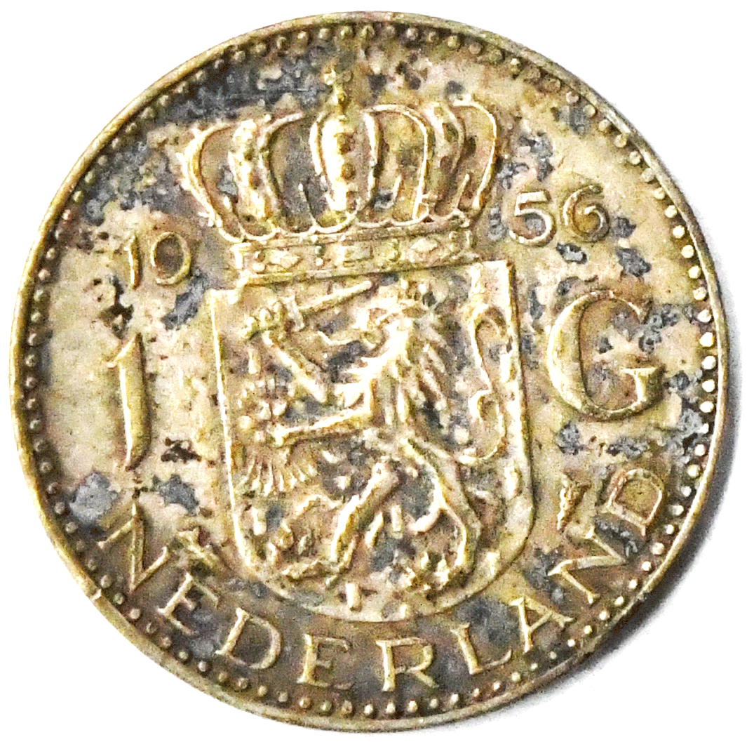 1956 1G Netherlands One Gulden Silver Coin KM# 184