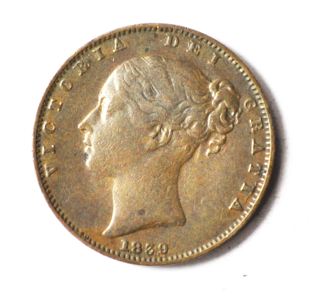 1839 1F Great Britain Farthing Copper Coin KM#725 Rare