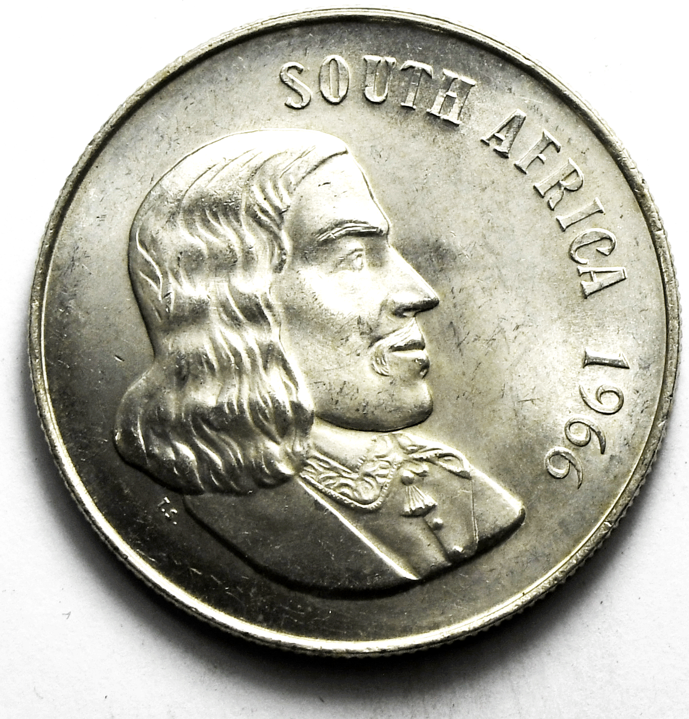 1966 South Africa Rand Silver Coin KM# 71.2 Uncirculated