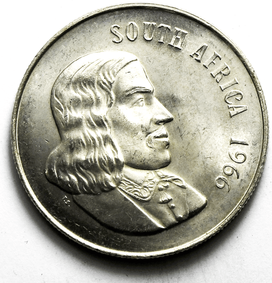 1966 South Africa Rand Silver Coin KM# 71.2 Uncirculated
