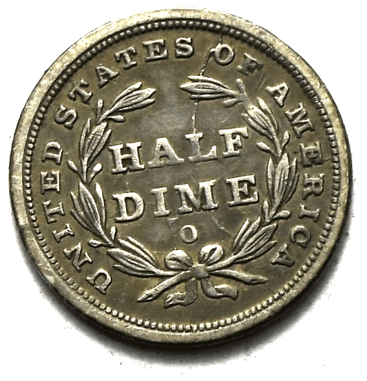 1839 O H10c Seated Liberty Silver Half Dime New Orleans Spiderweb Reverse