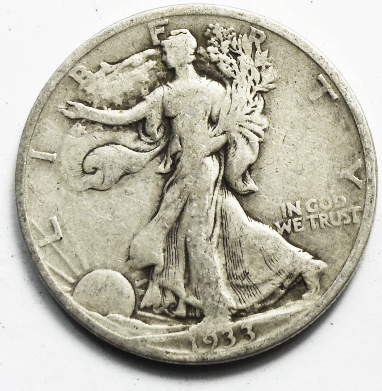 1933 S 50c Walking Silver Half Dollar Fifty Cents San Francisco