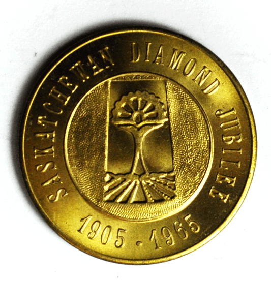 1965 Saskatchewan Canada Diamond Jubilee Token 30mm Medal
