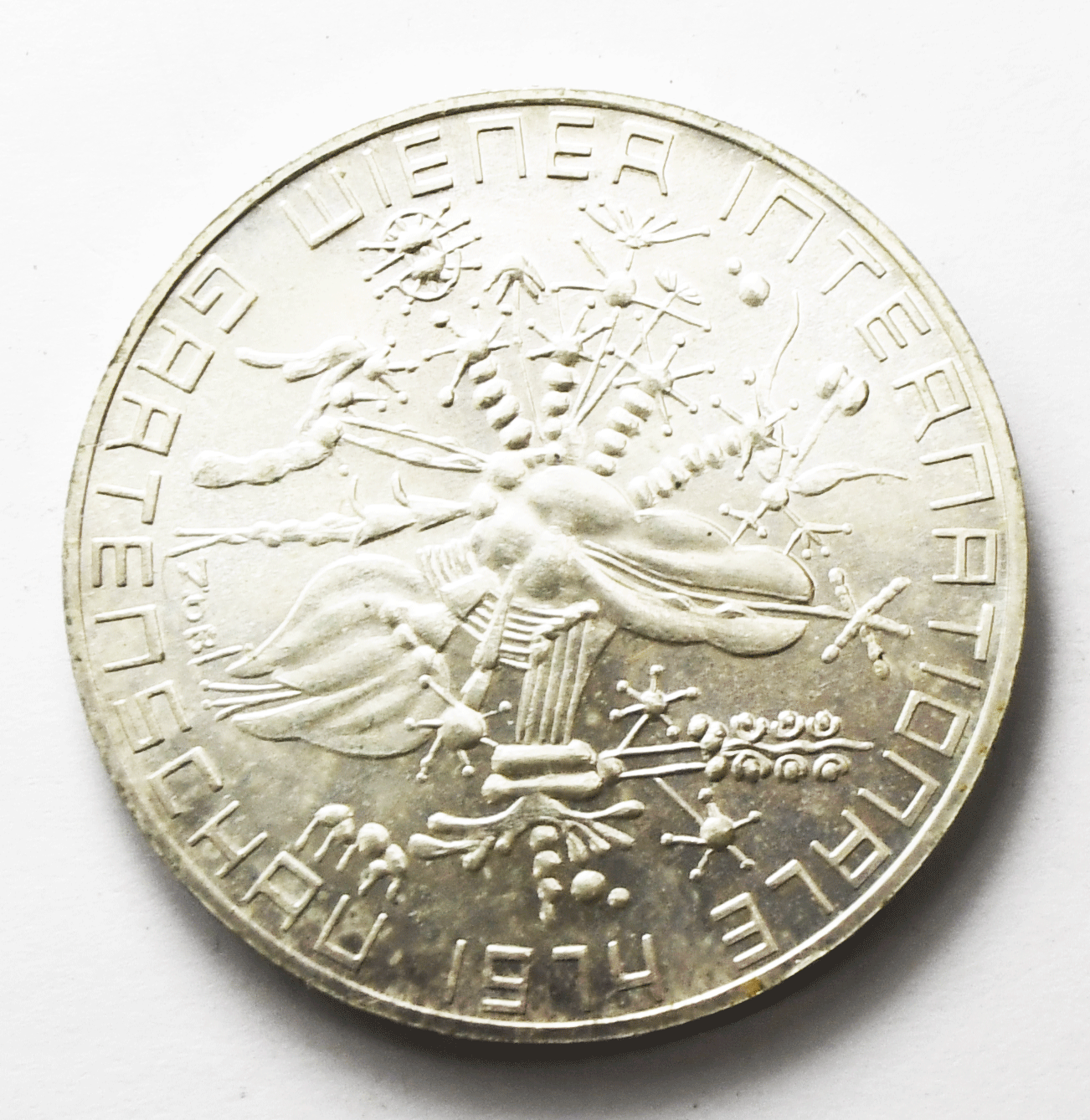 1974 Austria 50 Schilling Silver Coin KM#2919 International Flower Show